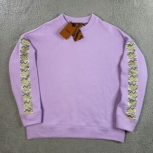 Missoni Lavender Crewneck Sweatshirt with Zigzag Sleeve Trim